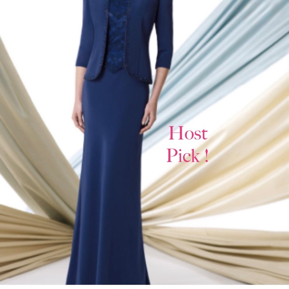 🎉HP🎉 Montage by Mon Cheri 2pc SAGE Gown 22W NWT